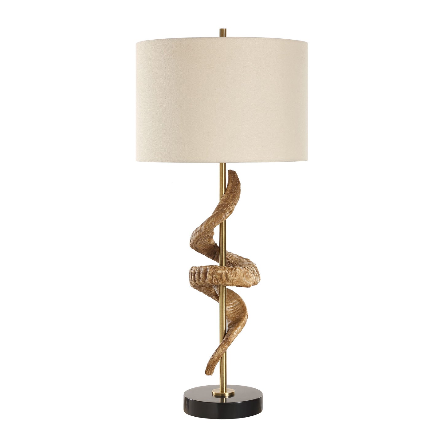 Rams - Horn Table Lamp - Light Brown