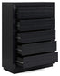 Londer - Black - Five Drawer Chest