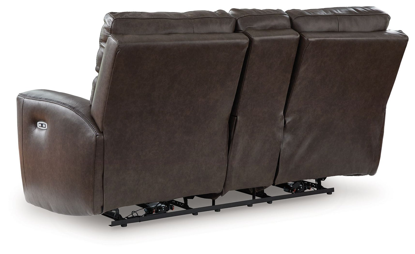 Crossplex - Smoke - Power Recline Loveseat / Console / Adjustable Headrest