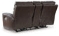 Crossplex - Smoke - Power Recline Loveseat / Console / Adjustable Headrest