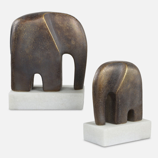 Timeless Tusk - Sculptures (Set of 2) - Bronze Bronze