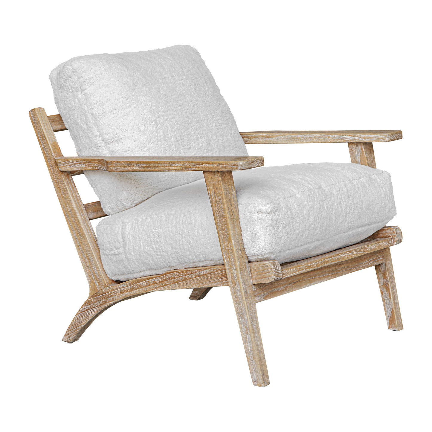 Laid - Back Sheepskin Accent Chair - White