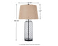 Sharmayne - White - Glass Table Lamp  - Wrapped With Wire