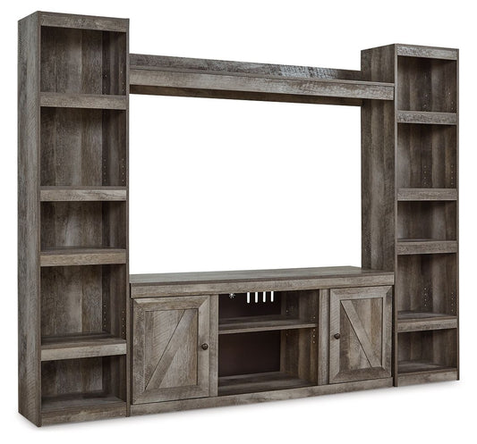 Wynnlow - Gray - 4-Piece Entertainment Center With LG TV Stand W/Fireplace Option