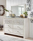 Paxberry - Whitewash - Dresser, Mirror - Medallion Drawer Pulls