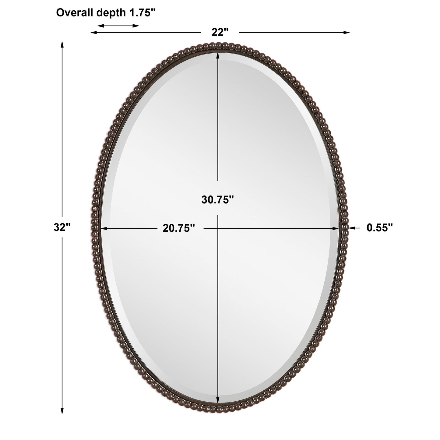 Sherise - Bronze Oval Mirror