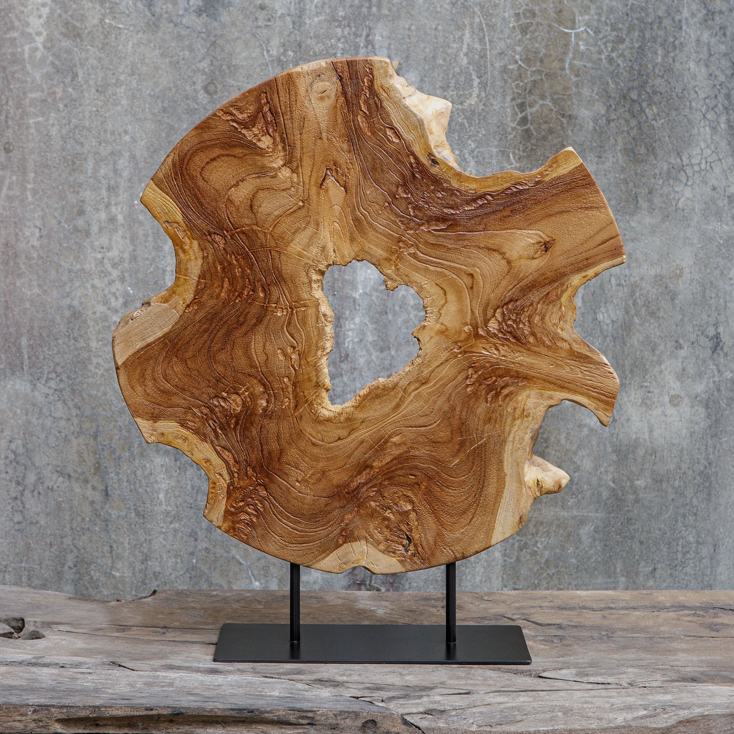 Bahati Wood - Sculpture - Natural