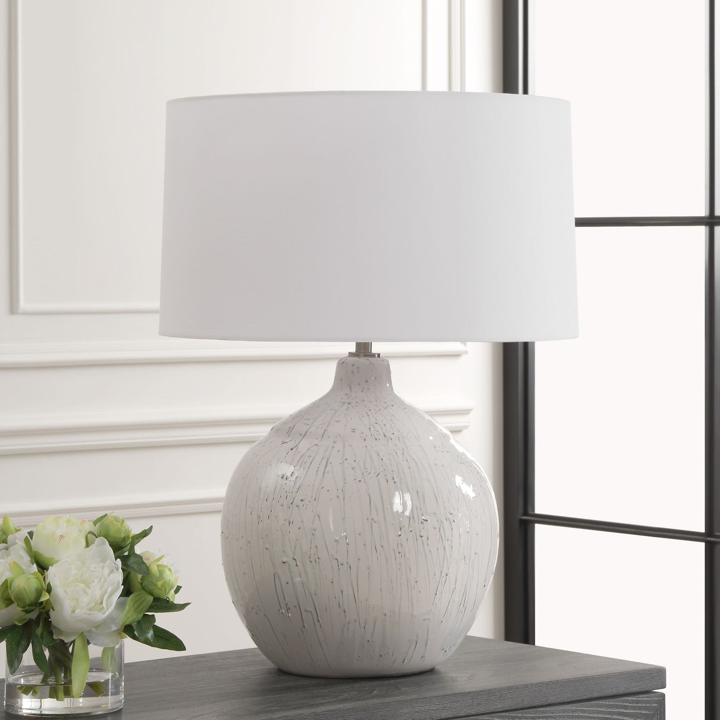 Dribble - White Glaze Table Lamp