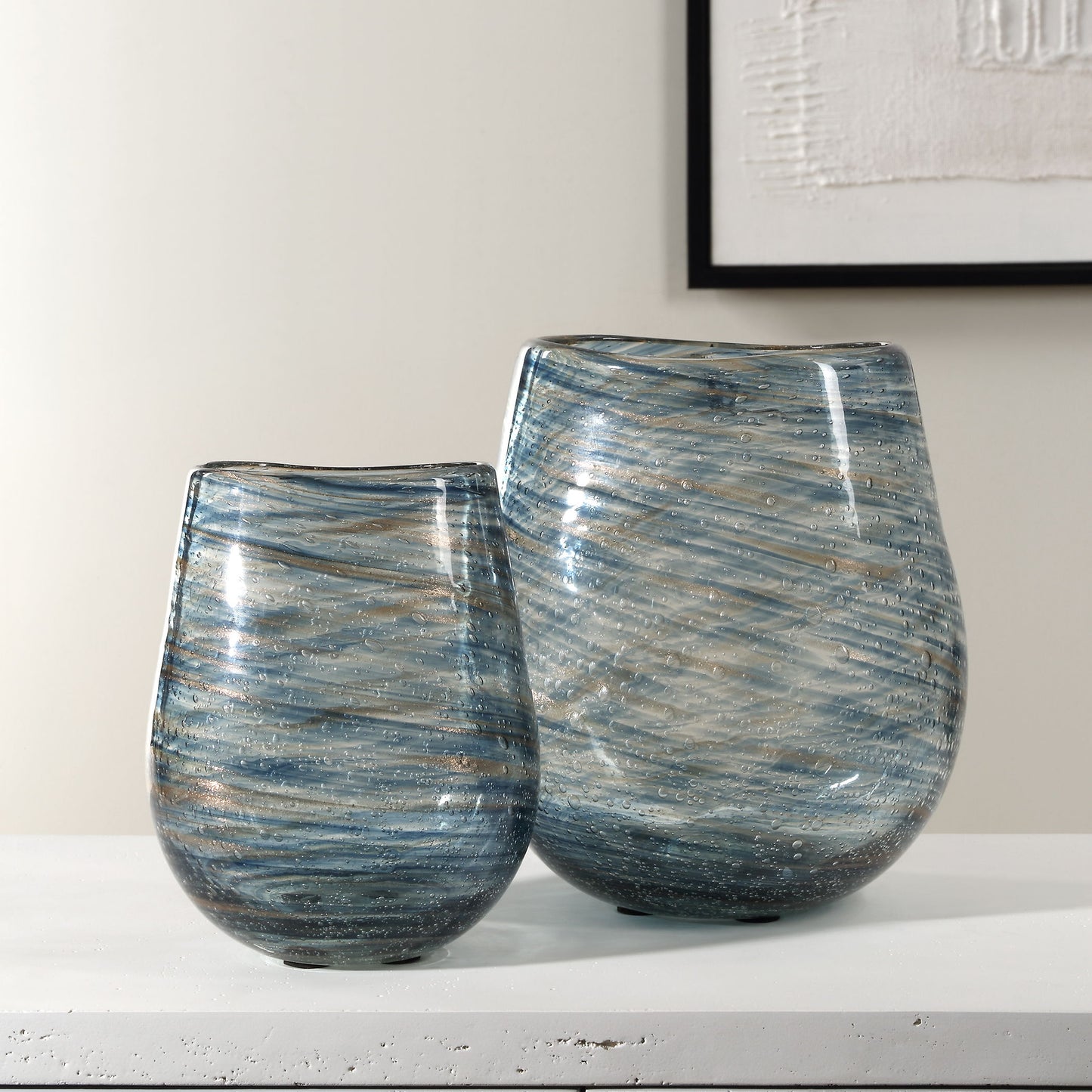 Aurora - Swirl Glass Vases (Set of 2)