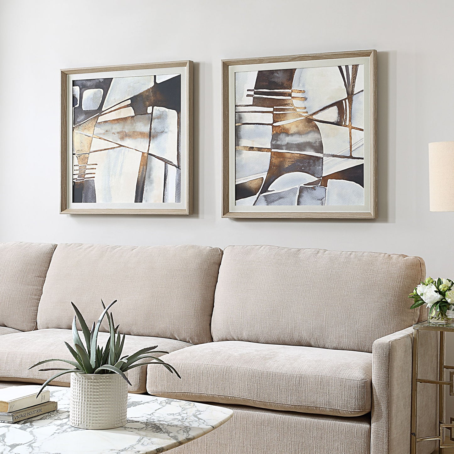 Vetrina - Framed Abstract Prints (Set of 2) - Gray