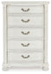 Montelaine - Antique White - Five Drawer Chest