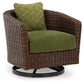 Horizon Hall - Brown / Green - Swivel Lounge With Cushion