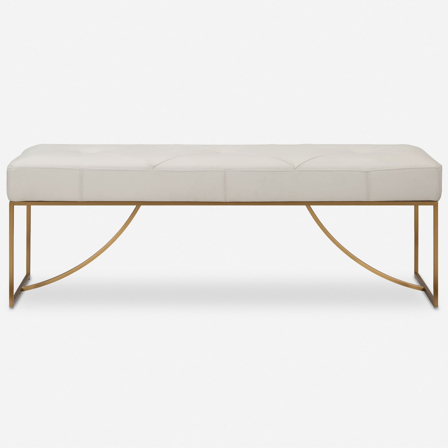 Swale - Ivory Leather Bench