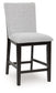 Neymorton - Dark Grayish Brown - Upholstered Barstool (Set of 2)
