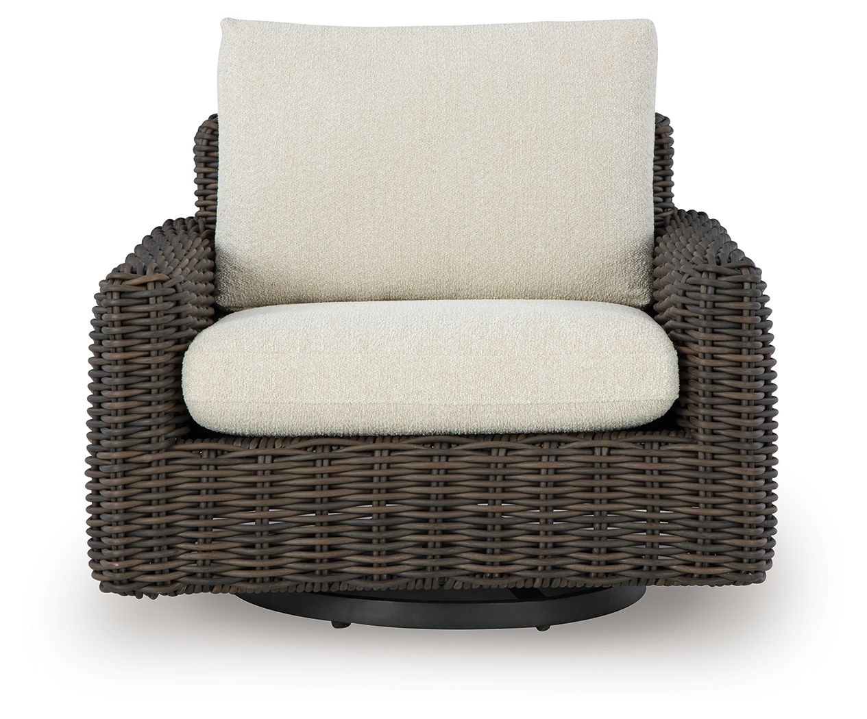 Kimora - Beige / Dark Brown - Swivel Glider Lounge With Cushion