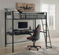 Broshard - Black - Twin Loft Bed With Desk