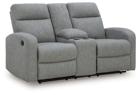 Gauntlet - Sterling - Double Recline Loveseat With Console