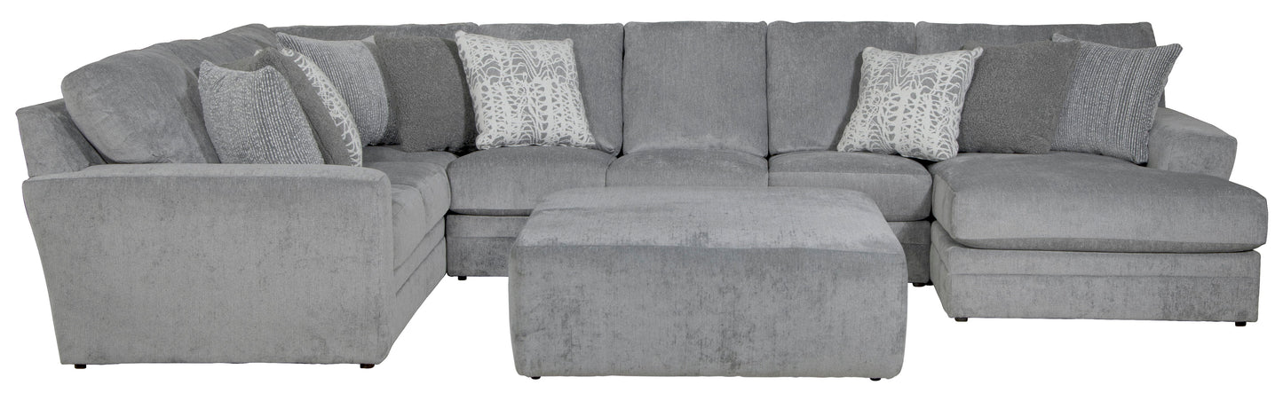 Glacier - Sectional With 9 Accent Pillows And Ottoman Set