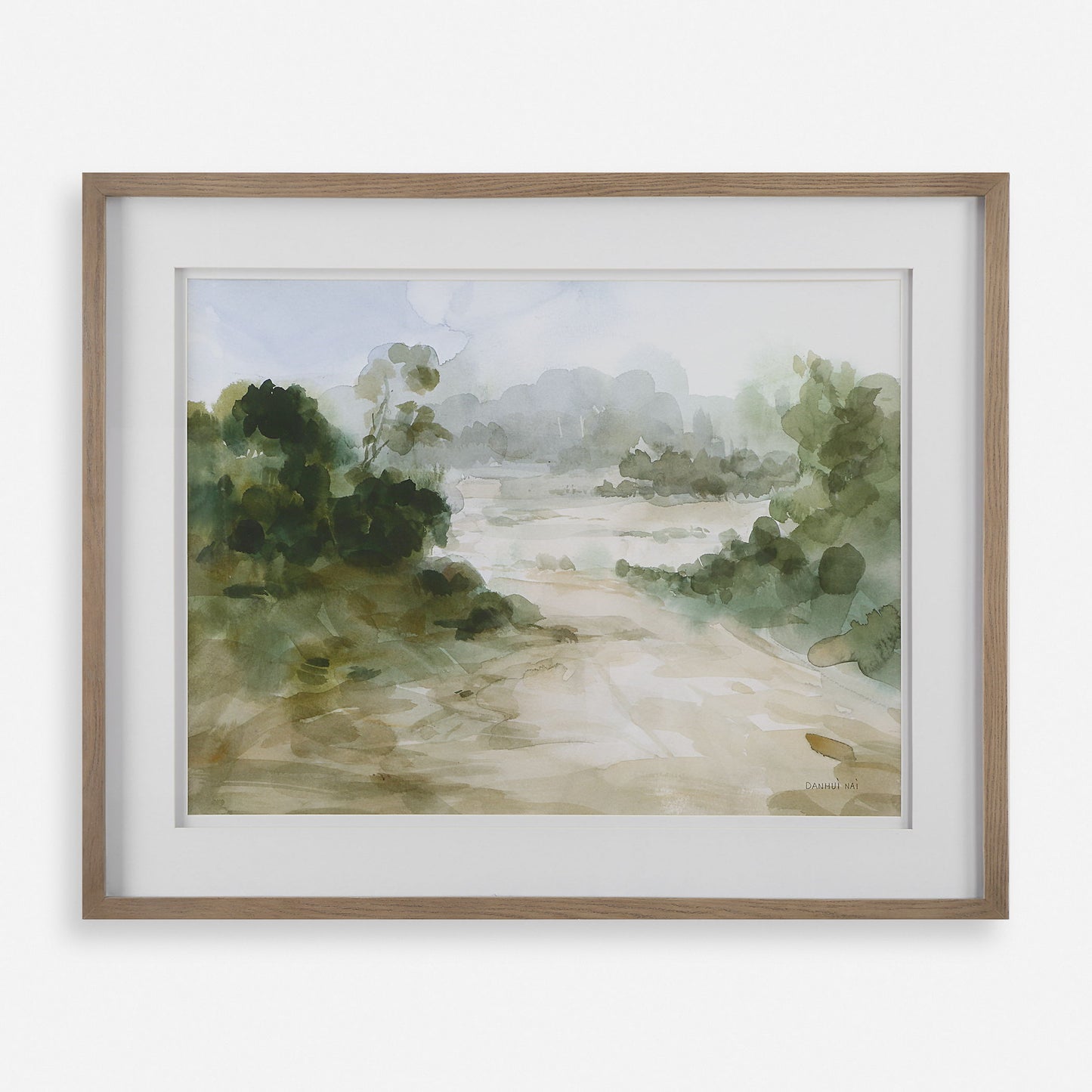 Verdant - Watercolor Landscape Print - Light Brown