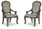 Maylee - Dark Brown - Dining Upholstered Arm Chair (Set of 2)