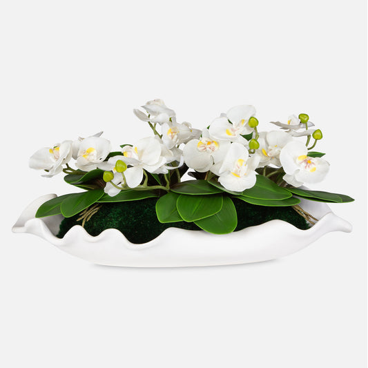 Opulence Orchid - Centerpiece With Bowl - White