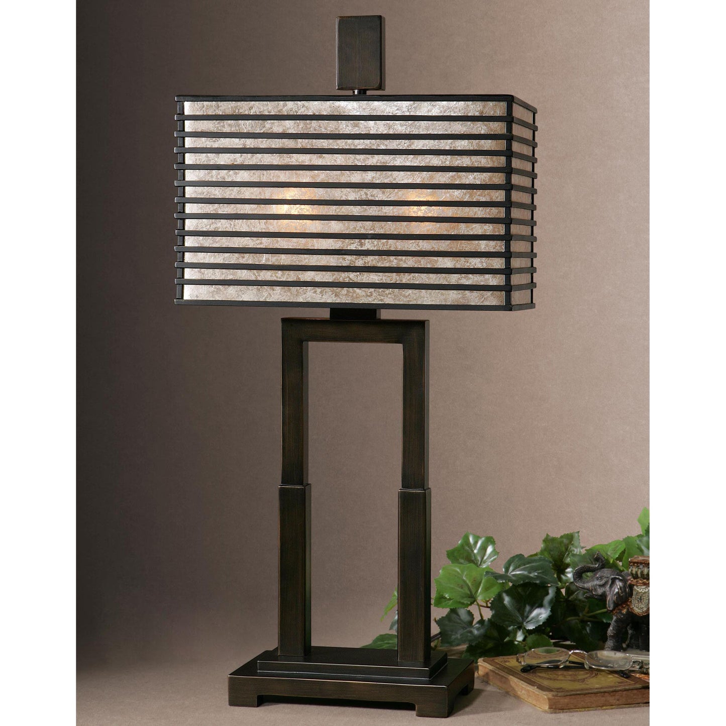 Becton - Modern Metal Table Lamp - Dark Brown