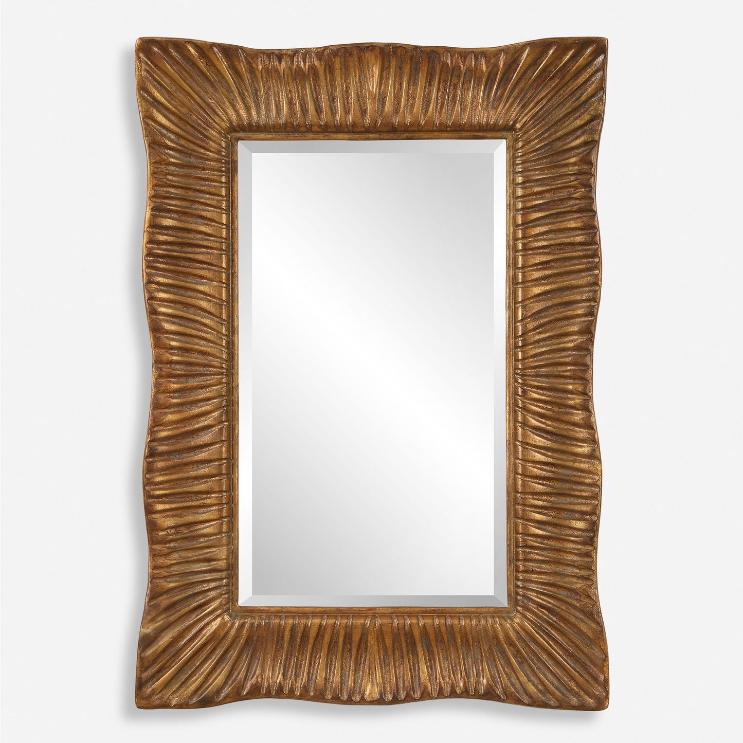 Emerson - Scalloped Antique Gold Mirror