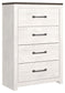 Gerridan - White / Gray - Four Drawer Chest