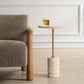 Malya - Travertine Accent Table - Beige