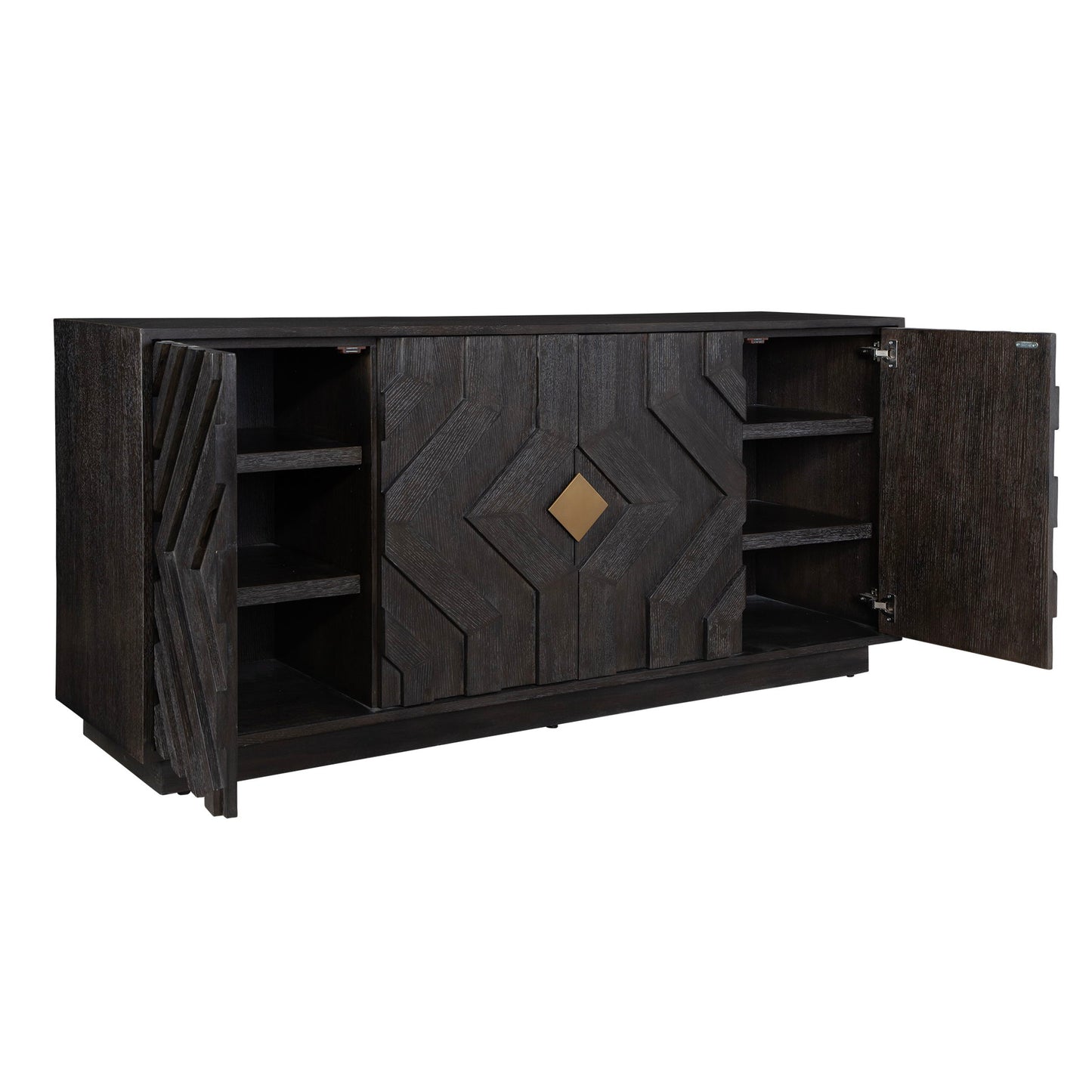 Faulkner - 4 Door Cabinet - Black