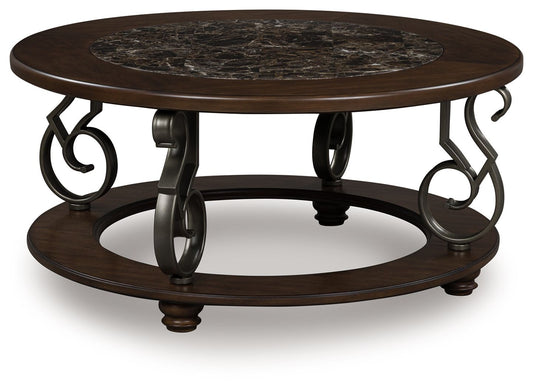 Frallyn - Dark Brown - Round Cocktail Table