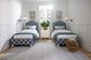 Tide & Timber - Twin - Upholstery Bed In Blue Coral Fabric - Blue Maple