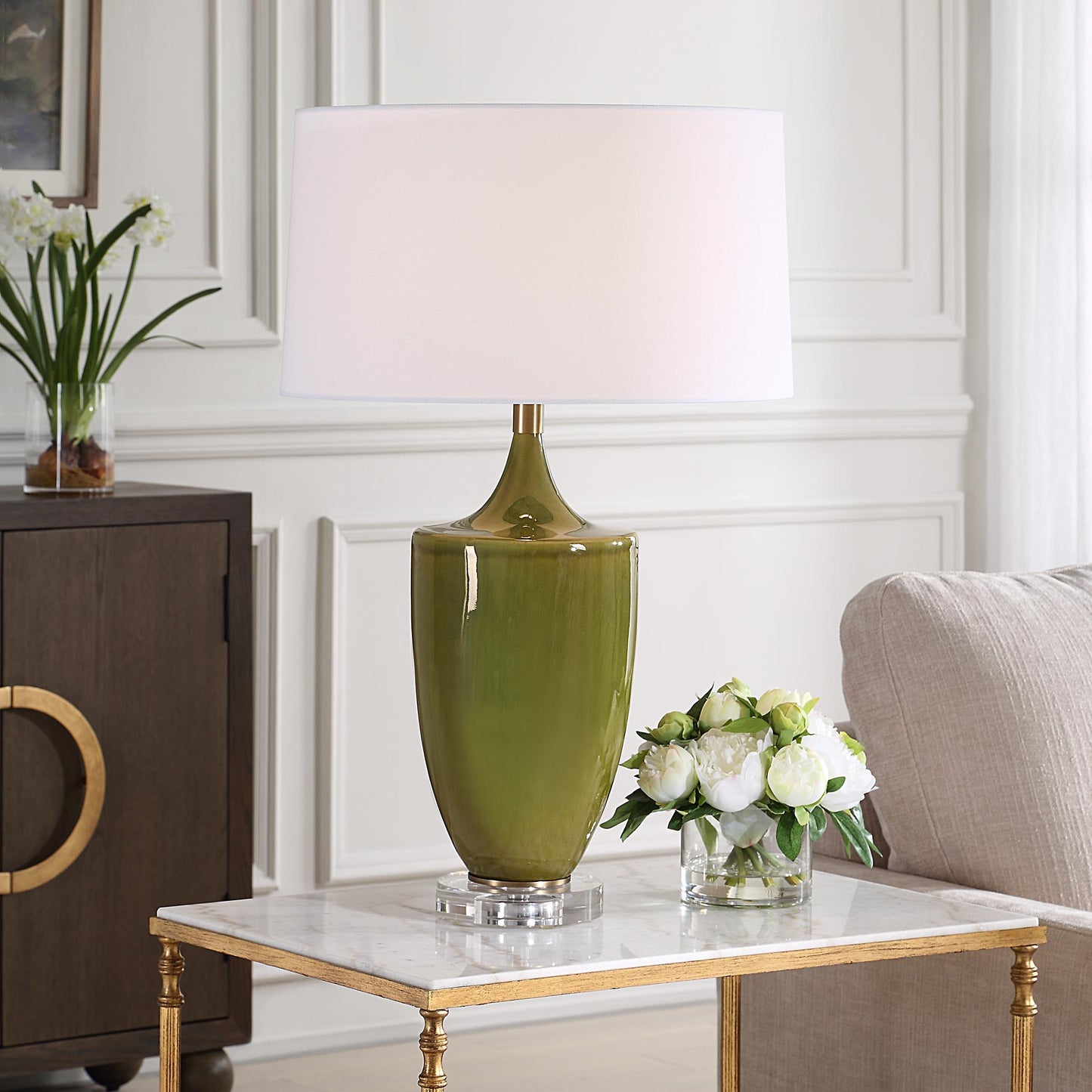 Adela - Table Lamp - Moss Green