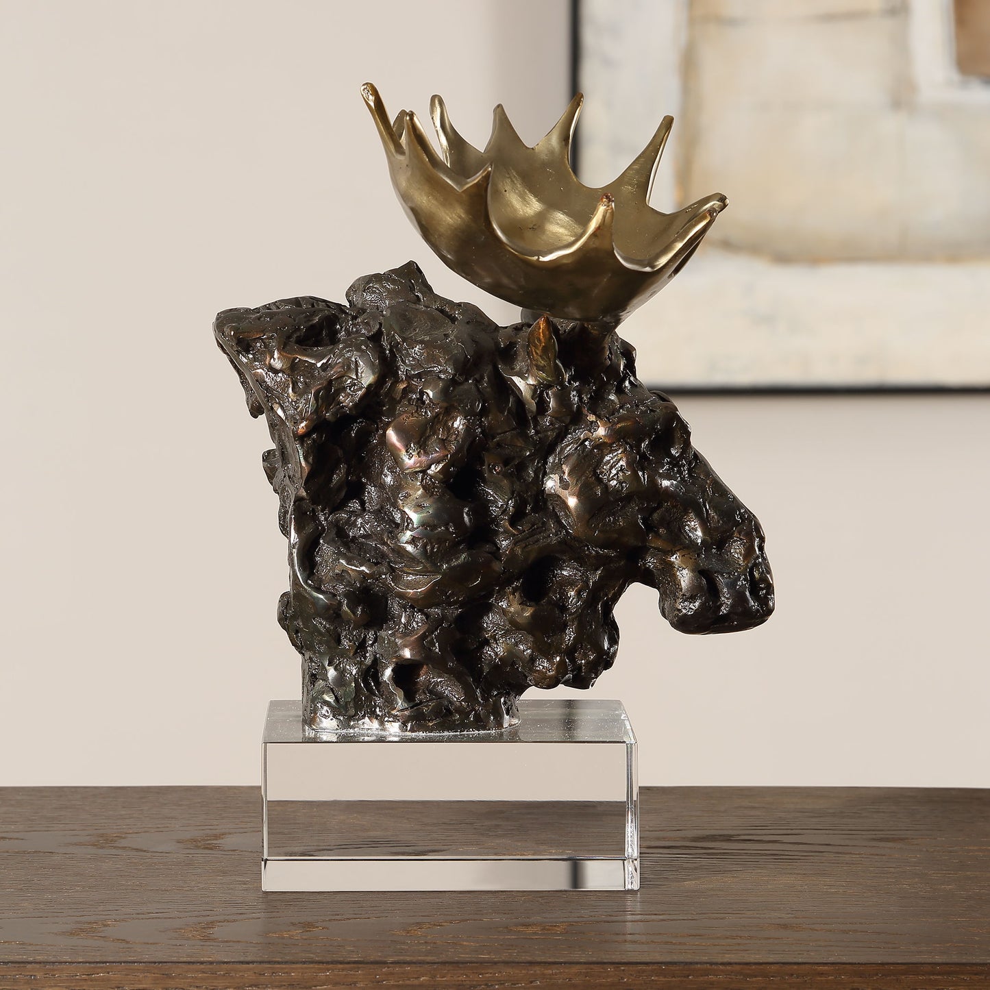 Moose Bust - Bronze Sculpture - Bronze