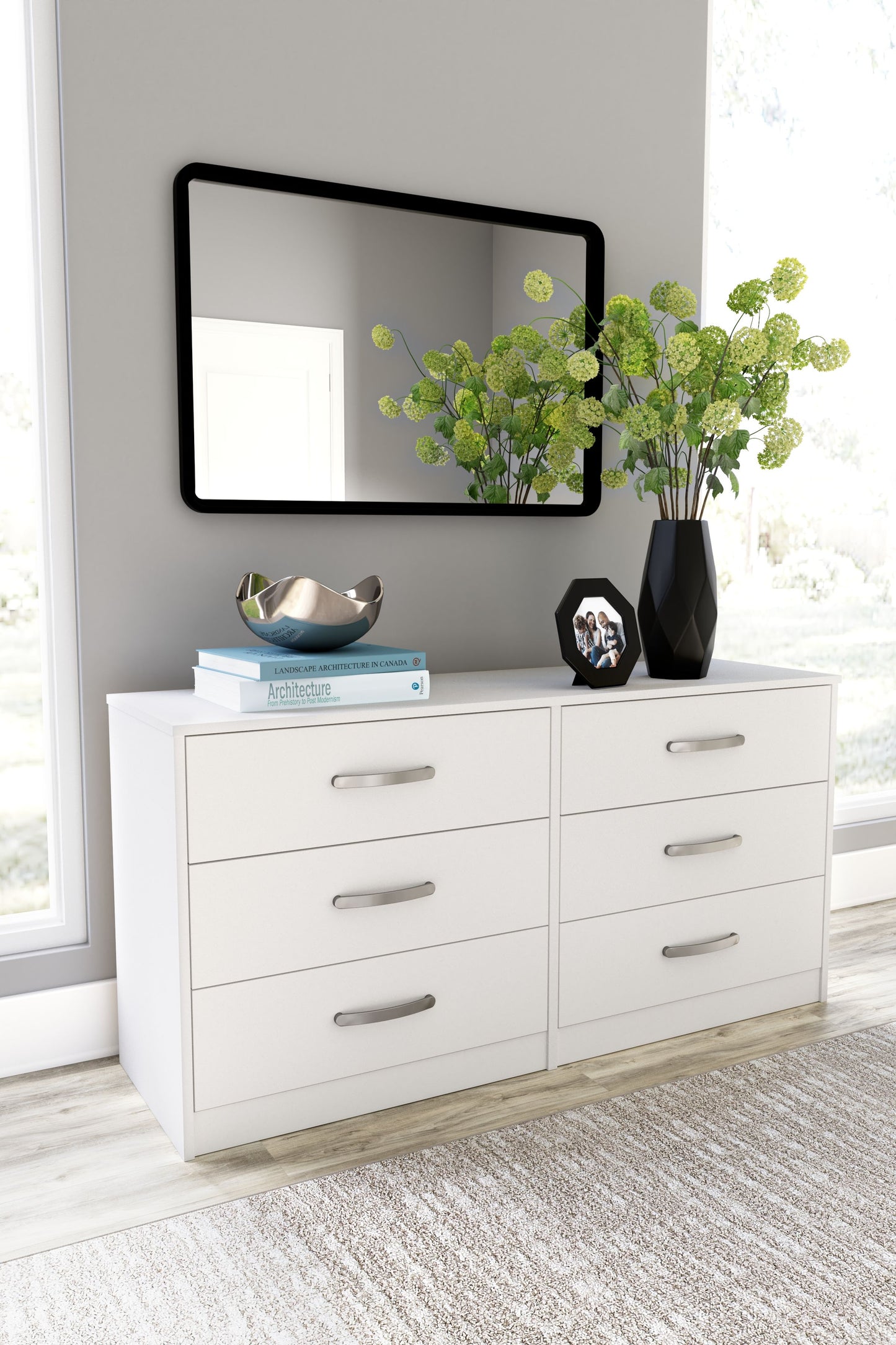 Flannia - White - Six Drawer Dresser - 29'' Height