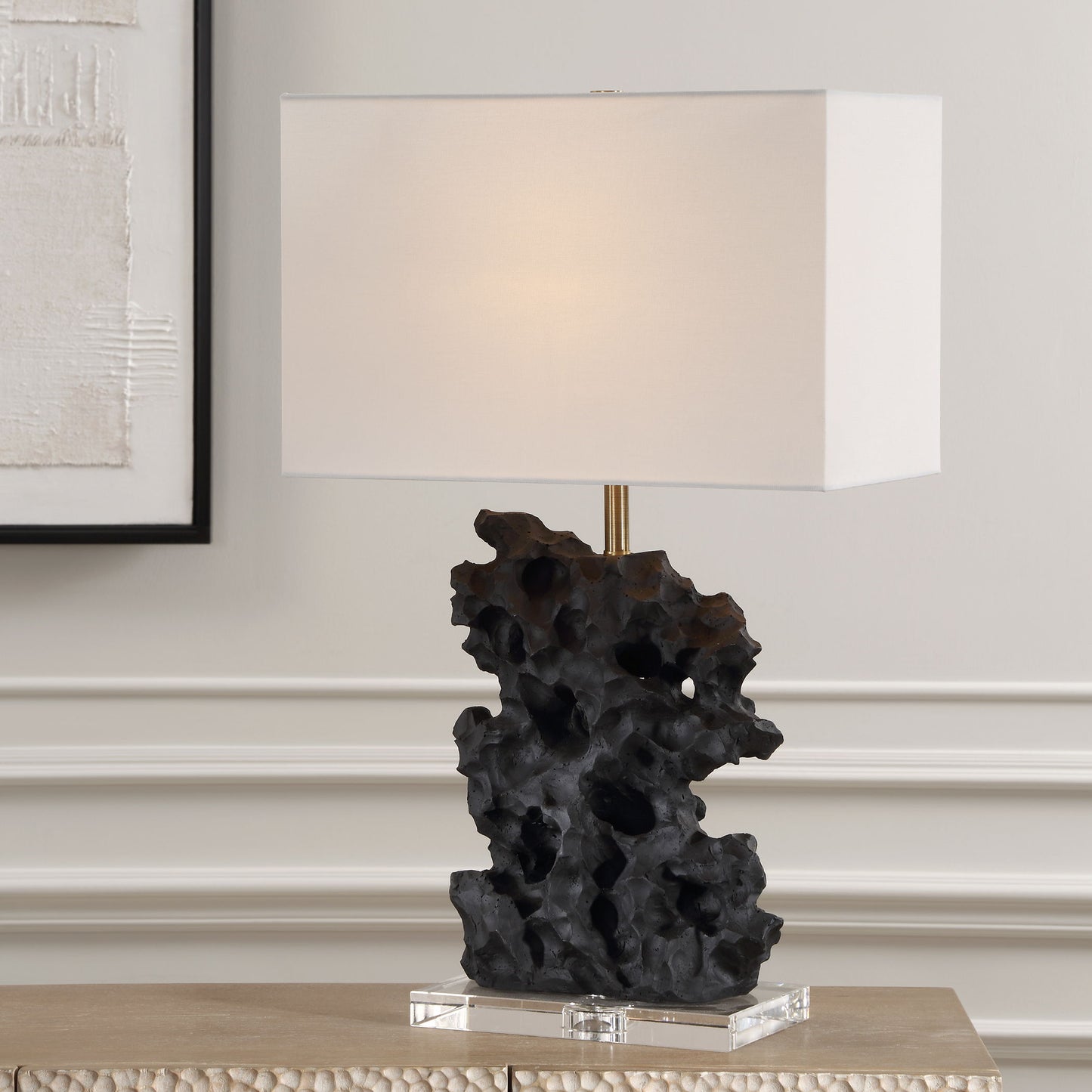 Basalt - Black Stone Table Lamp