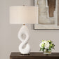 Meridian - Ivory Stone Table Lamp - White