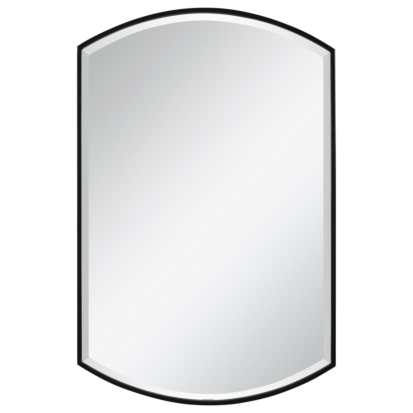 Shield - Shaped Iron Mirror - Black