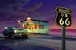 Framed Small - Route 66 By Yellow Cafe - Purple