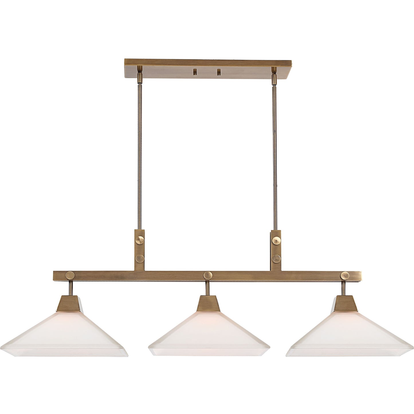 Brookdale - Industrial 3 Light Linear Chandelier - Gold