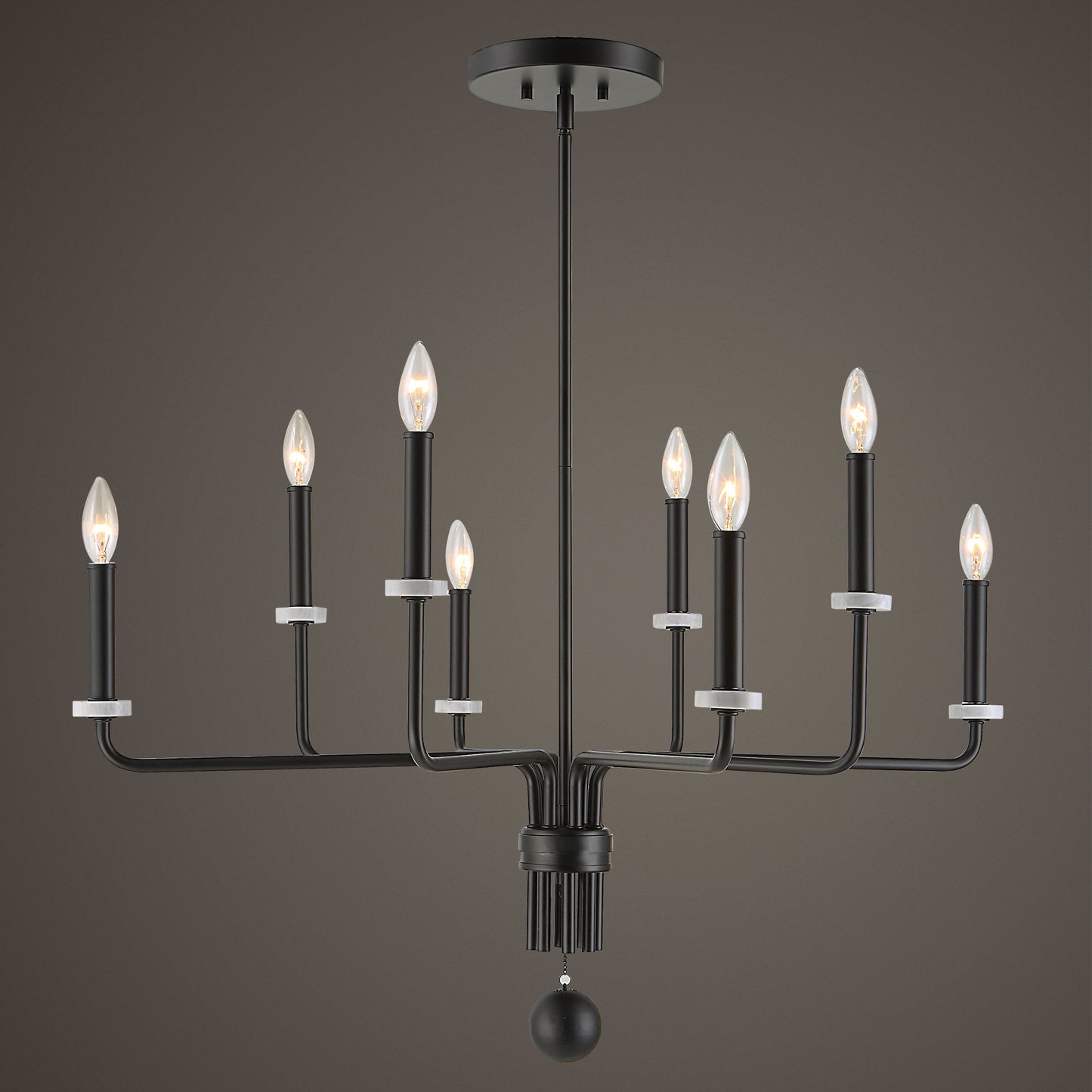 Ebony - Elegance 8 Light Chandelier - Black