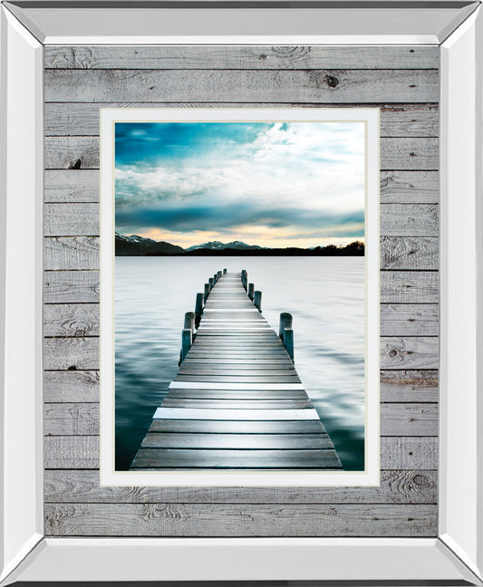 Jetty By Interfoto Danita Delimont - Mirror Framed Print Wall Art - Blue