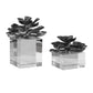 Indian Lotus - Metallic Flowers (Set of 2) - Silver