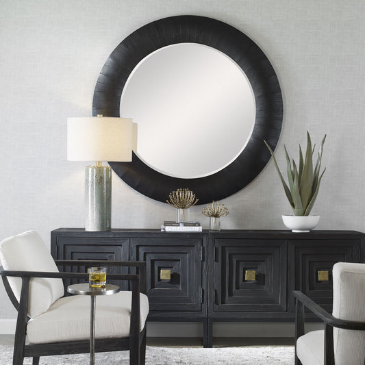 Stockade - Round Mirror - Black