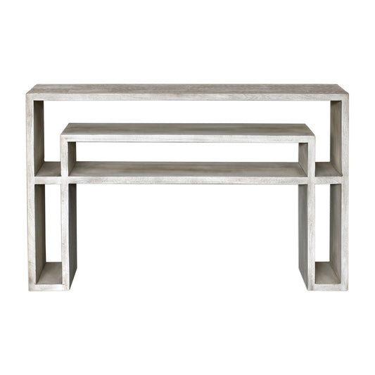 Genara - Carved Console Table - Bone White