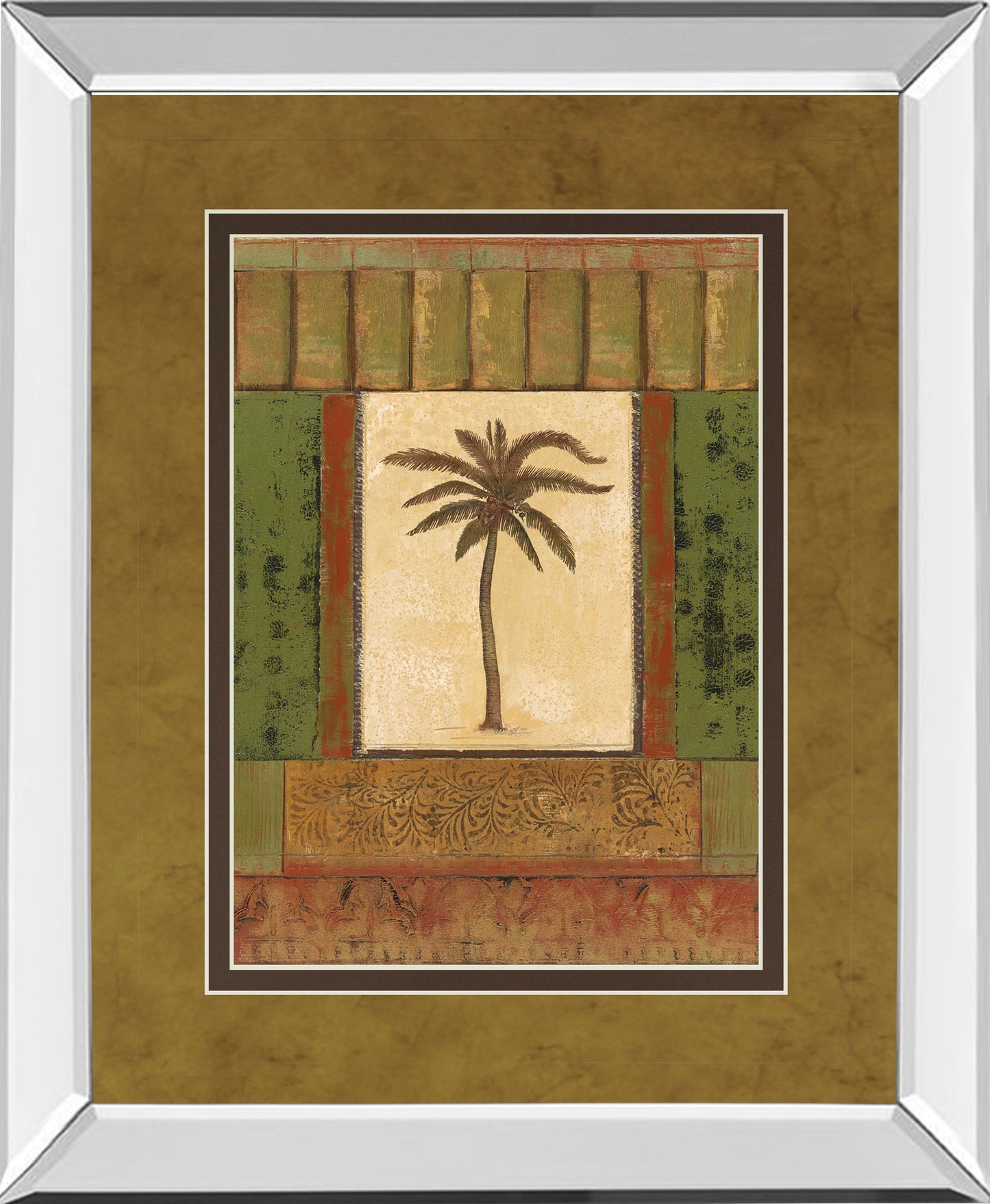 Classic Palm I By Rebecca Burton - Mirror Framed Print Wall Art - Green