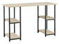 Waylowe - Natural / Black - Home Office Desk - Double-Shelf Pedestal