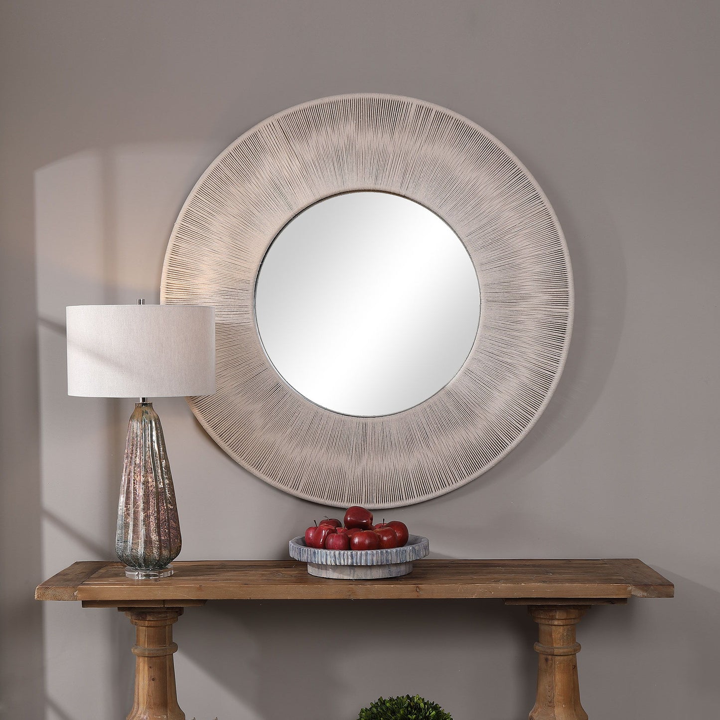 Sailor's Knot - Round Mirror - Beige