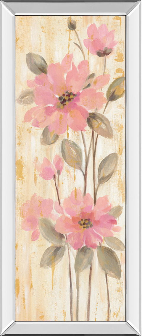 Beautiful Gareden Stems II By Silvia Vassileva - Mirrored Frame Wall Art - Pink