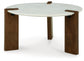 Isanti - White / Brown - Round Cocktail Table